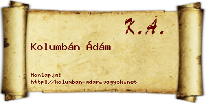 Kolumbán Ádám névjegykártya