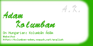 adam kolumban business card